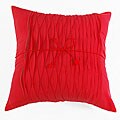 Decorative Pleated Red Cotton Cushion Cover