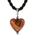 Genuine Murano Mocha Puffy Heart Necklace