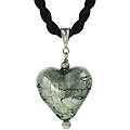 Genuine Murano Glass Puffy Heart Necklace