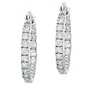 Sterling Silver Small CZ Inside-out Hoop Earrings