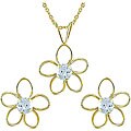 14k Yellow Gold Aquamarine Jewelry Set