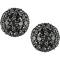 14k White Gold 2 1/3ct TDW Black Diamond Earrings