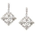 Sterling Silver 1/5ct TDW Diamond Fleur de Lis Earrings