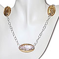 Silver Oval Link and Oval Adornments Necklace