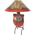 Hand-painted Leather-wrapped Clay Drop Lamp