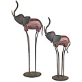 Wood/ Metal Elephant Sculptures (Set of 2)
