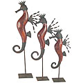Wood/ Metal Seahorse Sculptures (Set of 3)