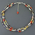 Sterling Silver Multi-gemstone Necklace (India)