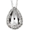 Sterling Silver 1/8ct TDW Diamond Teardrop Necklace