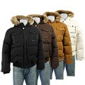 Sean John Men's Canvas Bomber Down-filled Jacket