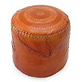 Leather 'Sun' Ottoman (Brazil)