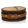 Leather 'Coffee Contrasts' Bracelet (Mexico)