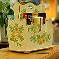 Wood 'Sunflower Magic' Magazine Rack (Peru)