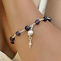 Sterling Silver 'Prayer' Amethyst Bracelet (Peru)