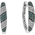 14k White Gold 1/2ct TDW Blue and White Diamond Earrings