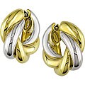 18k Two-tone Gold Twisted Hoop Earrings