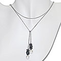 14k Black Diamond and South Sea Pearl Earrings