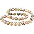 14k Gold Multi-colored Pearl Necklace (10-11mm)