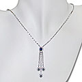 18k Gold 2 1/2ct Diamond and Sapphire Necklace