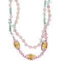 Rose Quartz and Aventurine Bella Twist Necklace