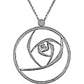 14k White Gold 1 1/3ct TDW Diamond Circle Pendant (G-H-I, SI2-I1)