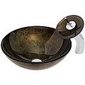 Vigo Valencia Glass Sink and Waterfall Faucet