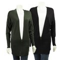 Renee C Women's Deep V-neck Zipper Cardigan