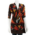 Renee C Women's 3/4-sleeve Printed Tunic Top