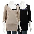 Renee C Women's Twisted Scoop Neck Sweater