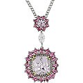 18k Gold Multi-gemstone 1/5ct TDW Diamond Necklace