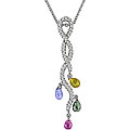 14k Gold Sapphire and 1/4ct TDW Diamond Necklace (H-I, I1-I2)