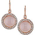 14k Pink Gold Quartz, 1 1/4ct TDW Diamond Earrings (G-H-I, SI)