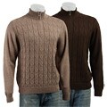 Alex Cannon Men's Wool 1/4-zip Textured Sweater
