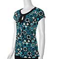 JKLA California Women's Circle Print Keyhole Top