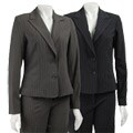 In The Now Women's Pinstripe 2-piece Pant Suit