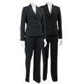 In The Now Women's Stripe 3-button Pant Suit