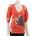 Core Women's 'Donnatella' Vermilion Butterfly T-shirt
