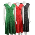 Glamour Women's Crossover V-neck A-line Dress 