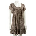 Glamour Women's Square Neck Flounced Hem Dress