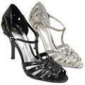 BCBGirls Women's Snake Print Openwork Pumps