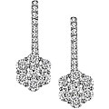 14k White Gold 1ct TDW Diamond Flower Earrings (H-I-J, I1-I2)