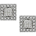 14k White Gold 1/2ct TDW Diamond Square Earrings (H-I-J, I1-I2)
