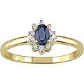 14k Gold Sapphire and Diamond Accent Ring