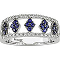 14k Gold Sapphire and 1/4ct TDW Diamond Ring