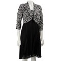 R&M Richards Women's Pleated Dress and Jacket Set