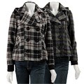Jou Jou Marcelle Women's Plaid Wool Peacoat 
