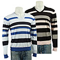 Ben Sherman Men's Striped V-neck Sweater