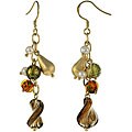 Genuine Italian Murano Glass/ FW Pearl Earrings (6-7 mm)