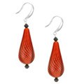 Sterling Silver Red Blown Glass Earrings