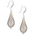 Sterling Silver Clear Blown Glass Earrings